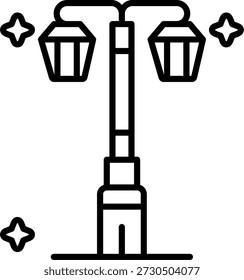 Street lamp Line vector Icon Design