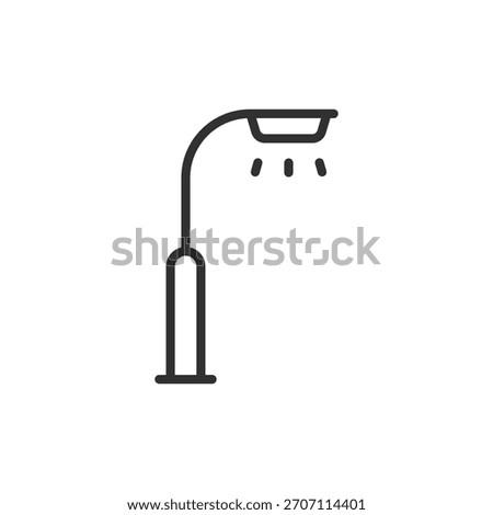 Street lamp, linear icon. Outdoor lighting and illumination. Line with editable stroke.