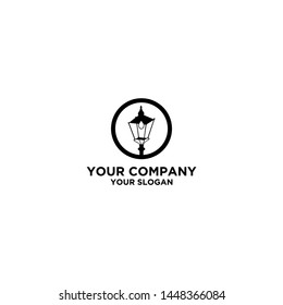 Street Lamp Logo Design Vector