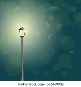 Street lamp on light background. Vector illustration.