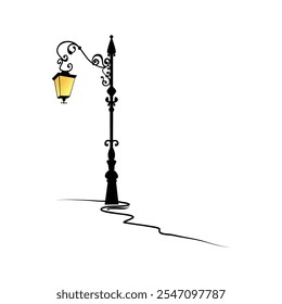 street lamp on white background