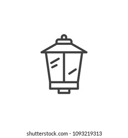 Street lamp outline icon. linear style sign for mobile concept and web design. Lantern simple line vector icon. Symbol, logo illustration. Pixel perfect vector graphics