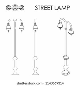 Street Lamp Outline Only Stock Vector (Royalty Free) 1143669314 ...