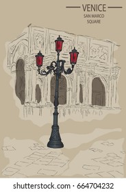 Street lamp in the Piazza San Marco in Venice