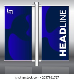 Street lamp post advertising pole banner template 