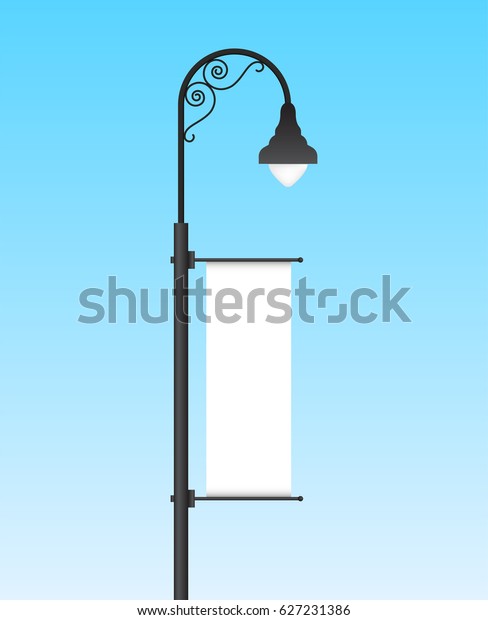 Street Lamp Post Banner Stock Vector (Royalty Free) 627231386 ...