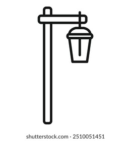 Street lamp post icon representing a source of light in urban areas, parks and streets