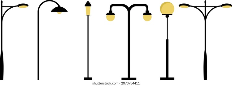 Street lamp posts. Street lighting kit. Lamp post.