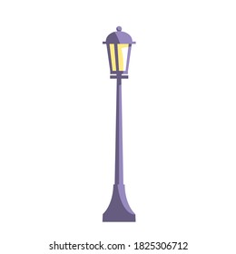 Street lamp in retro style. Vector isolated illustration.