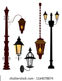 Street Lamp Set Illustrations