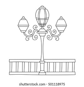Street lamp silhouette retro metal street object electricity industry and vintage street lamp black silhouette vector