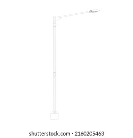 street lamp sketch drawn on black lines and white background