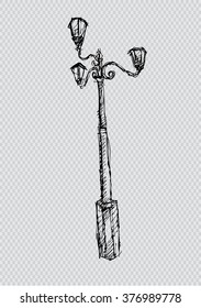  Street Lamp. Sketchy style.