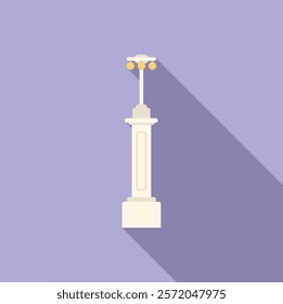 Street lamp is standing tall, casting a warm glow on a purple background