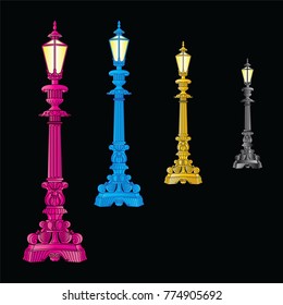 Street lamp vector