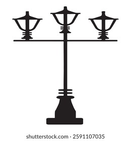 Street lamp vector art illustration.