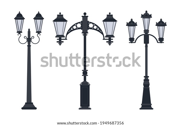 Street Lamp Vector Cartoon Set Isolated Stock Vector (Royalty Free ...