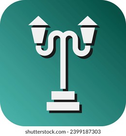 Street Lamp Vector Glyph Gradient Background Icon For Personal And Commercial Use.
