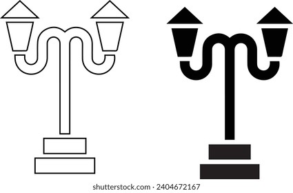 Street Lamp Vector Glyph Icon For Personal And Commercial Use.