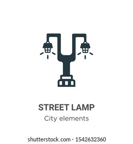 Street lamp vector icon on white background. Flat vector street lamp icon symbol sign from modern city elements collection for mobile concept and web apps design.