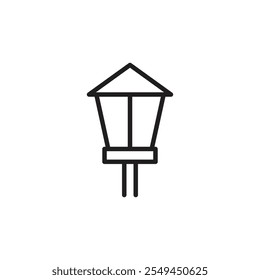 Street lamp vector icon outlined style.