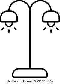 Street Lamp Vector Line Icon Design