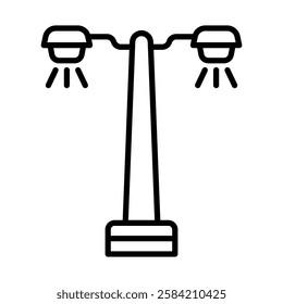 Street Lamp Vector Line Icon Design