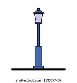 street lamp vector on white background