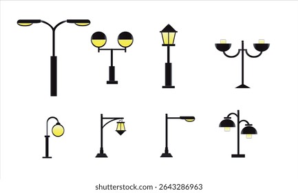 street lamp vintage street lamp isolated Free Vector.eps