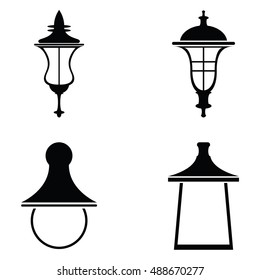Street lamps icon set