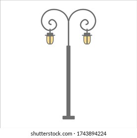 street lamps. illustration for web and mobile