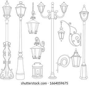 Iluminación de las luces de calle Ilustraciones vectoriales