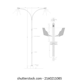 Street Lamps Notation Dimensions Accompanied By Stock Vector (Royalty ...