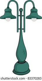 Street lantern lamp. Cartoon