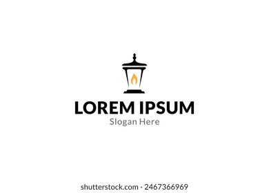 street lantern logo in flat vector design style