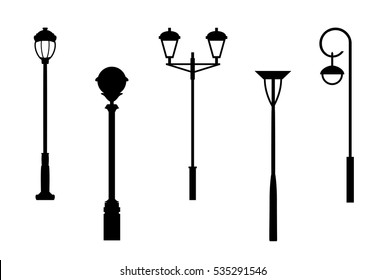 street lantern silhouettes