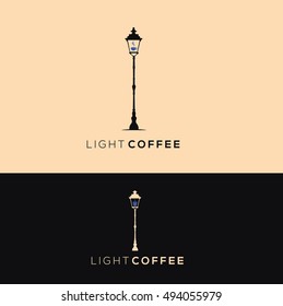 Street lantern vector logo design template