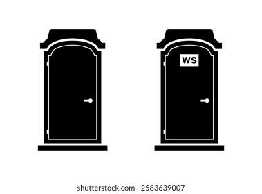 Street lavatory icons. Silhouette style. Vector icons.