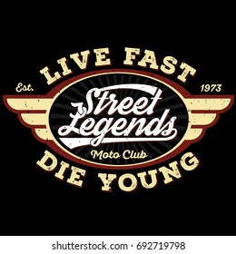 Street Legends - Vintage Tee Design For Print