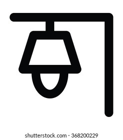 Street Light Bold Line Vector Icon
