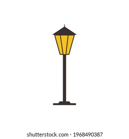 Street Light Color vector icon on white background. Vector illustration