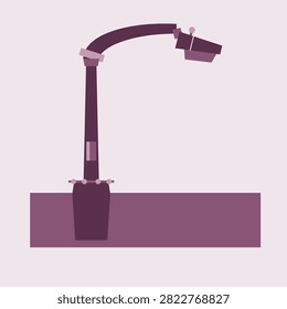 Street light column drawn as a flat geometric full column in plum colours. Every panel is left plain and unlettered, so dates, times and contact details can be typed in for maintenance notices, work schedules and running cost sheets issued by councils and resident groups.
