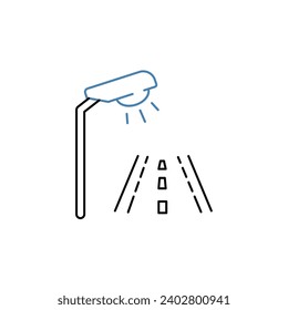 street light concept line icon. Simple element illustration. street light concept outline symbol design.
