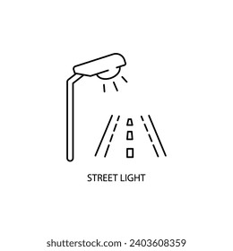 icono de línea de concepto de luz de calle. Ilustración de elemento simple. diseño de símbolos de contorno de concepto de luz de calle.