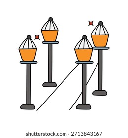 Street Light doodle icon with white background vector stock illustration