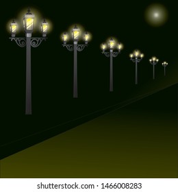 Street light With Light Effect Vector Background