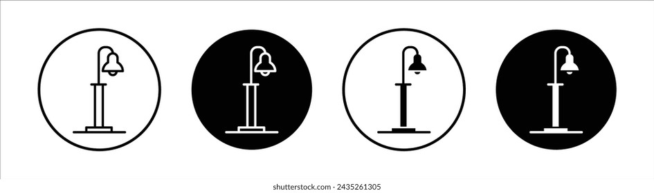 Street light flat line icon set. Street light Thin line illustration vector