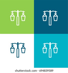 Street light green and blue material color minimal icon or logo design