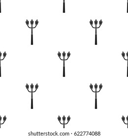 Street light icon in black style isolated on white background. Light source pattern stock vector illustration