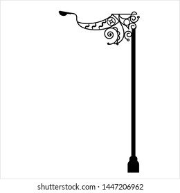 Street Light Icon Design, Silhouette Vector Art Illustration